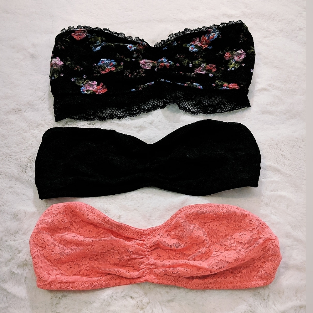3 Bandeaus Black, Orange & Floral